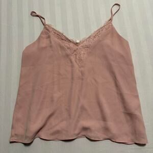 Pink lace cami top size